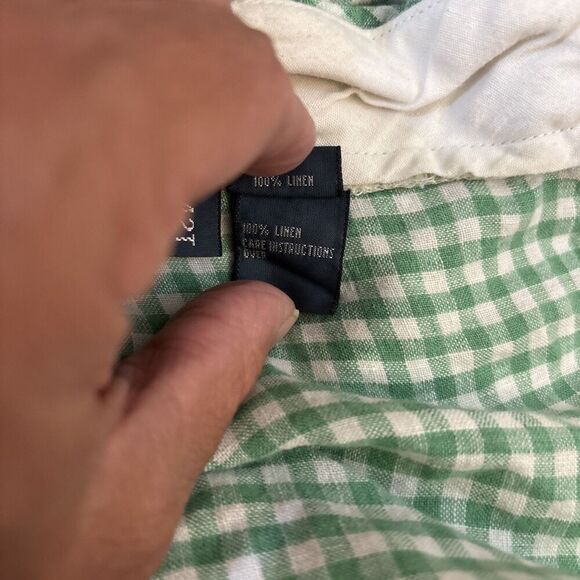 Polo Ralph Lauren Linen Shorts Men Green Gingham Bermuda Size 42 T - Picture 4 of 5